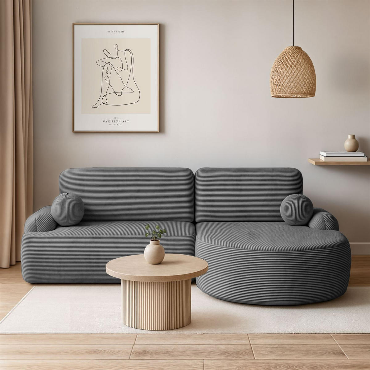 ECKSOFA CLEO II mit Schlaffunktion Version Rechte Poso 60 - Grau, Kunststoff (264/172cm) - Lookway