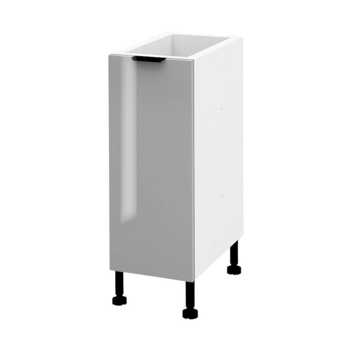 UNTERSCHRANK – 30 cm – KU-D30 – Lunara – Grau Hochglanz - Grau, Holzwerkstoff (30/72/52cm) - hi-markt