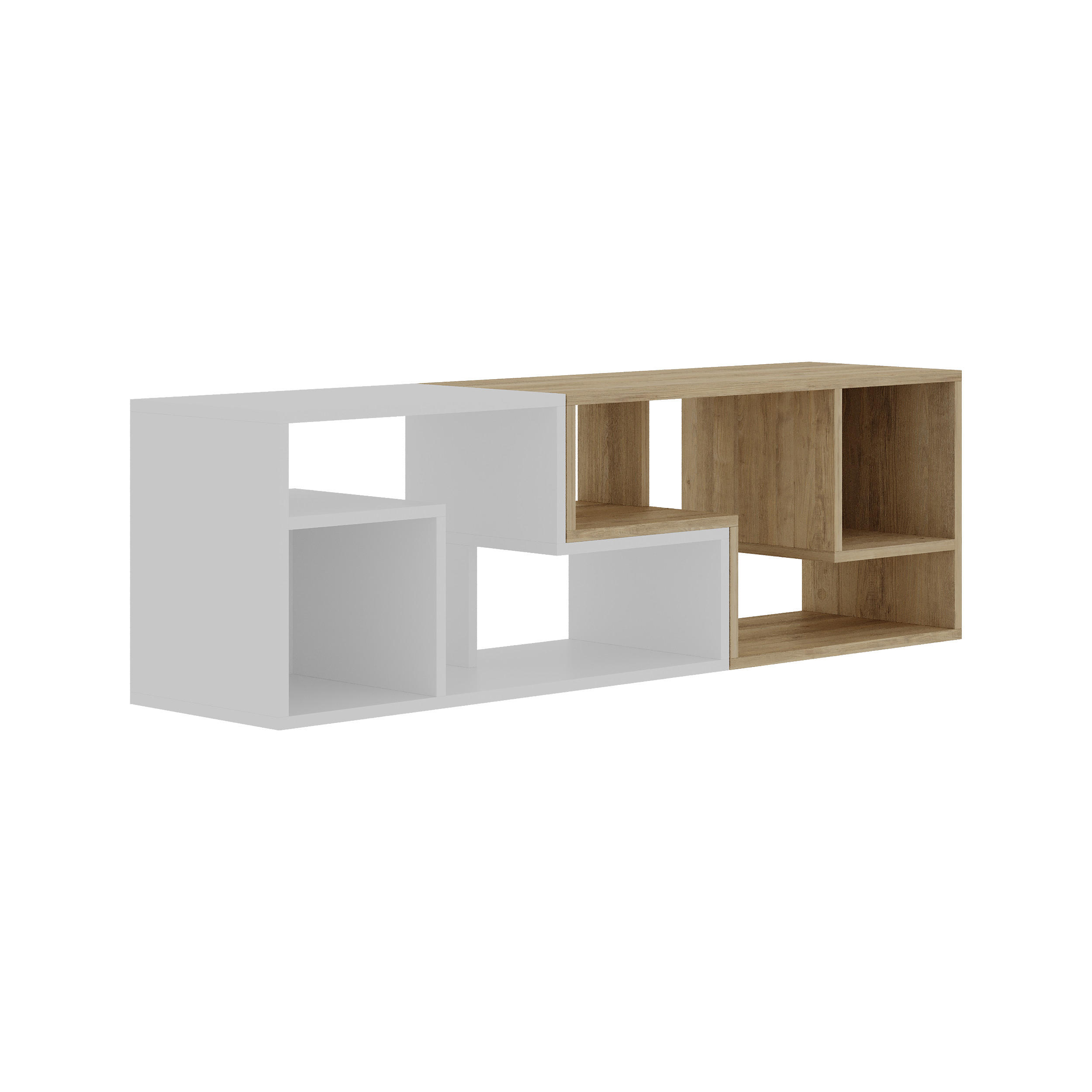 LOWBOARD Glis Weiß Eiche 90/45/35 cm - Weiß, Holzwerkstoff (90/45/35cm) - Decortie