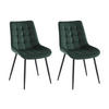 POLSTERSTUHL 2er-Set - Samt & schwarzes Metall - Grün - OLLUA - Grün, Textil (60/87/49.5cm) - Vente-Unique