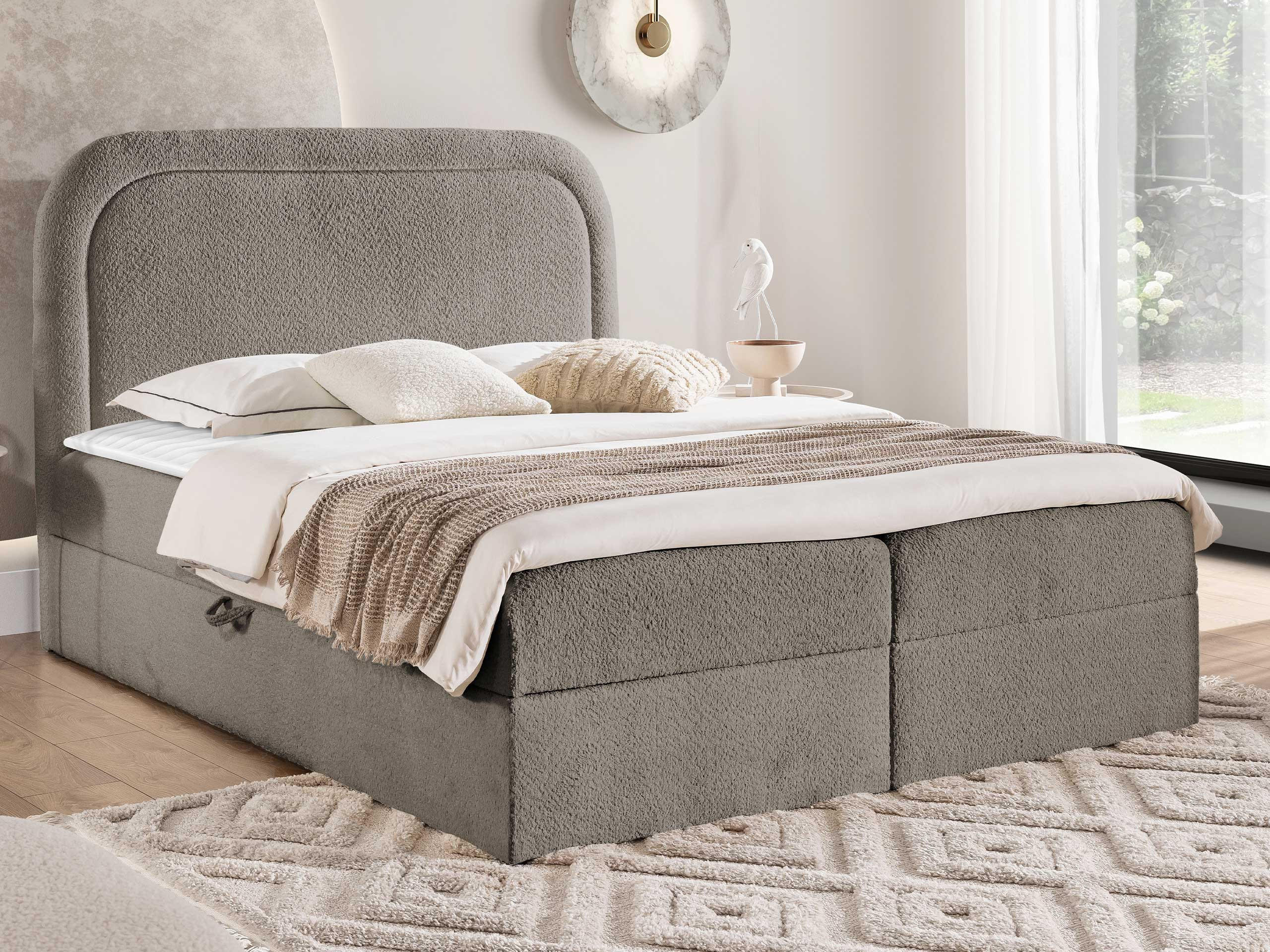 BOXBETT Bonito - Hellbraun/Schwarz, Holz/Holzwerkstoff (140/200cm) - MIRJAN24