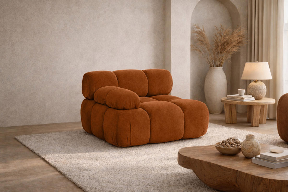 MODUL Seitlich, Für Modulares System, Stoff Salvador, Braun, Links, Selia - Braun, Holz (95/70/95cm) - Kaiser Möbel