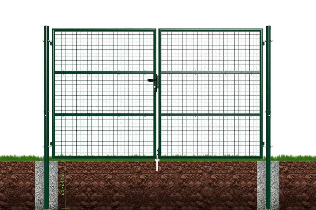 ZAUNTOR Olga Grün 3m H.180cm - Grau, Metall (392/190cm) - Casanoov