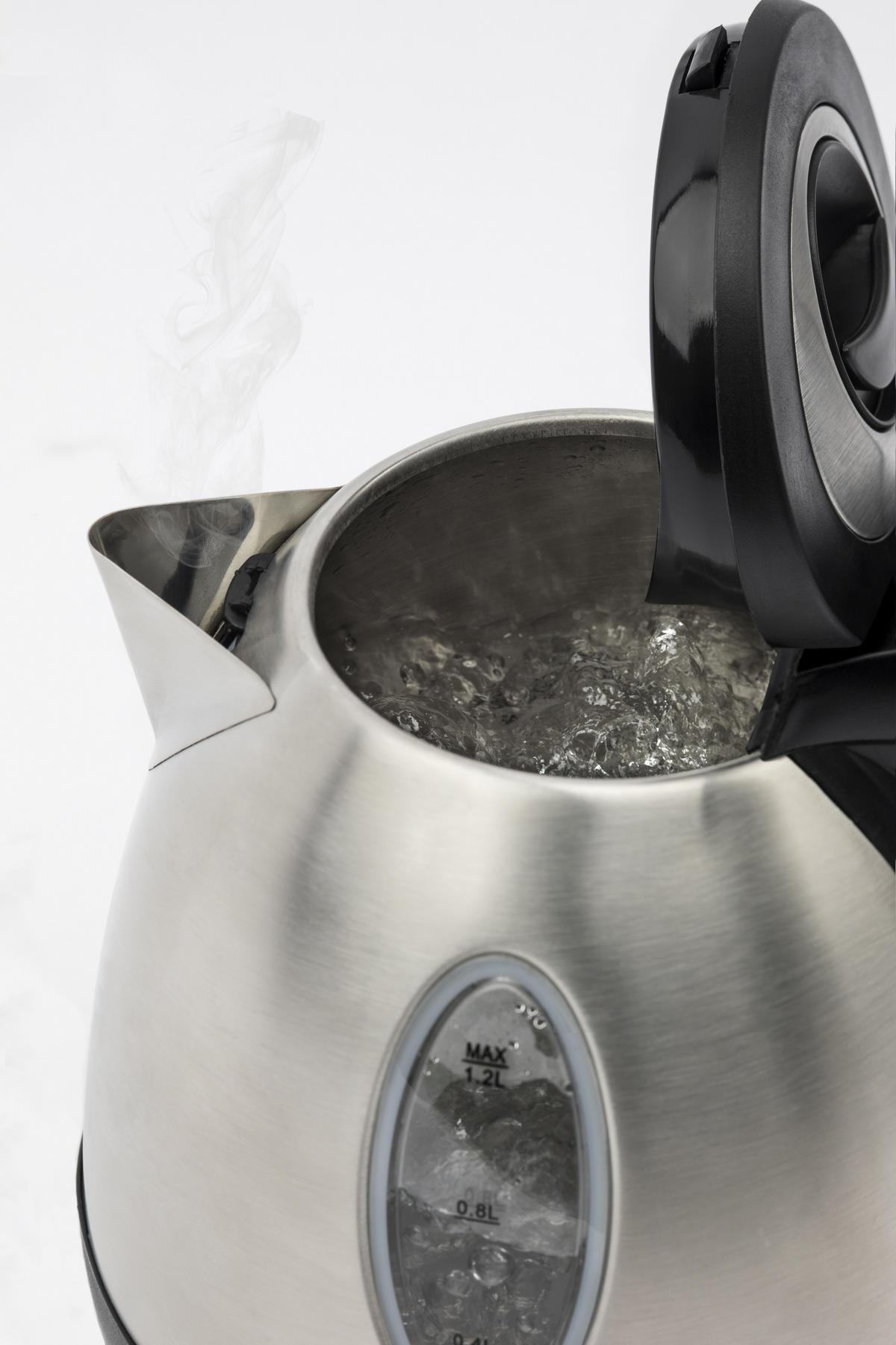 WASSERKOCHER BO12 Schwarz und Silber, 1,2 L - Grau, Metall (16/15.5/20cm) - HKoenig