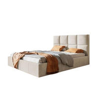 POLSTERBETT SLIM mit Kopfteil, 140x200 cm mit Bettkasten und Lattenrost aus Holz, Velourstoff, Farbe: Beige - Beige, Holz/Kunststoff (140/200cm) - Sepro Meble