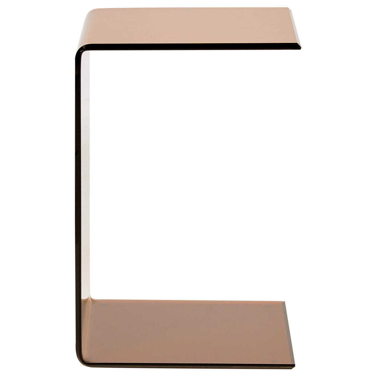 BEISTELLTISCH Braun Lourdes - Braun, Glas (40/40/61cm) - Beliani