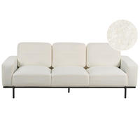 3-SITZER-SOFA Bouclé cremeweiß Sovik - Weiß, Textil (215/72/87cm) - Beliani