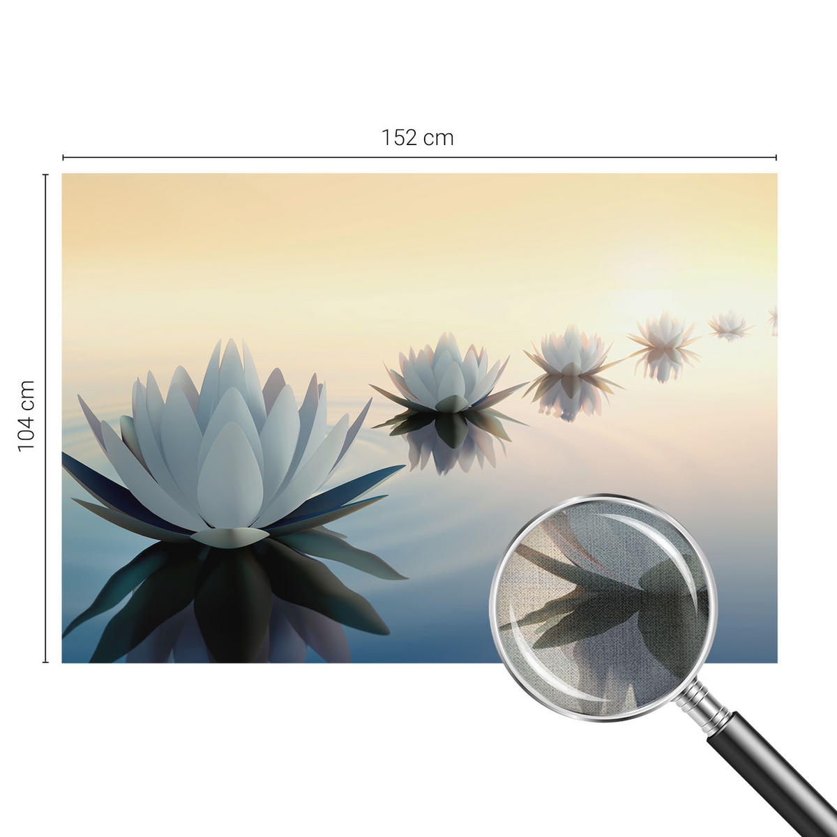 FOTOTAPETE 152x104 cm - Friedliche Aussicht - Weiß, Textil (152/104cm) - Wallfluent