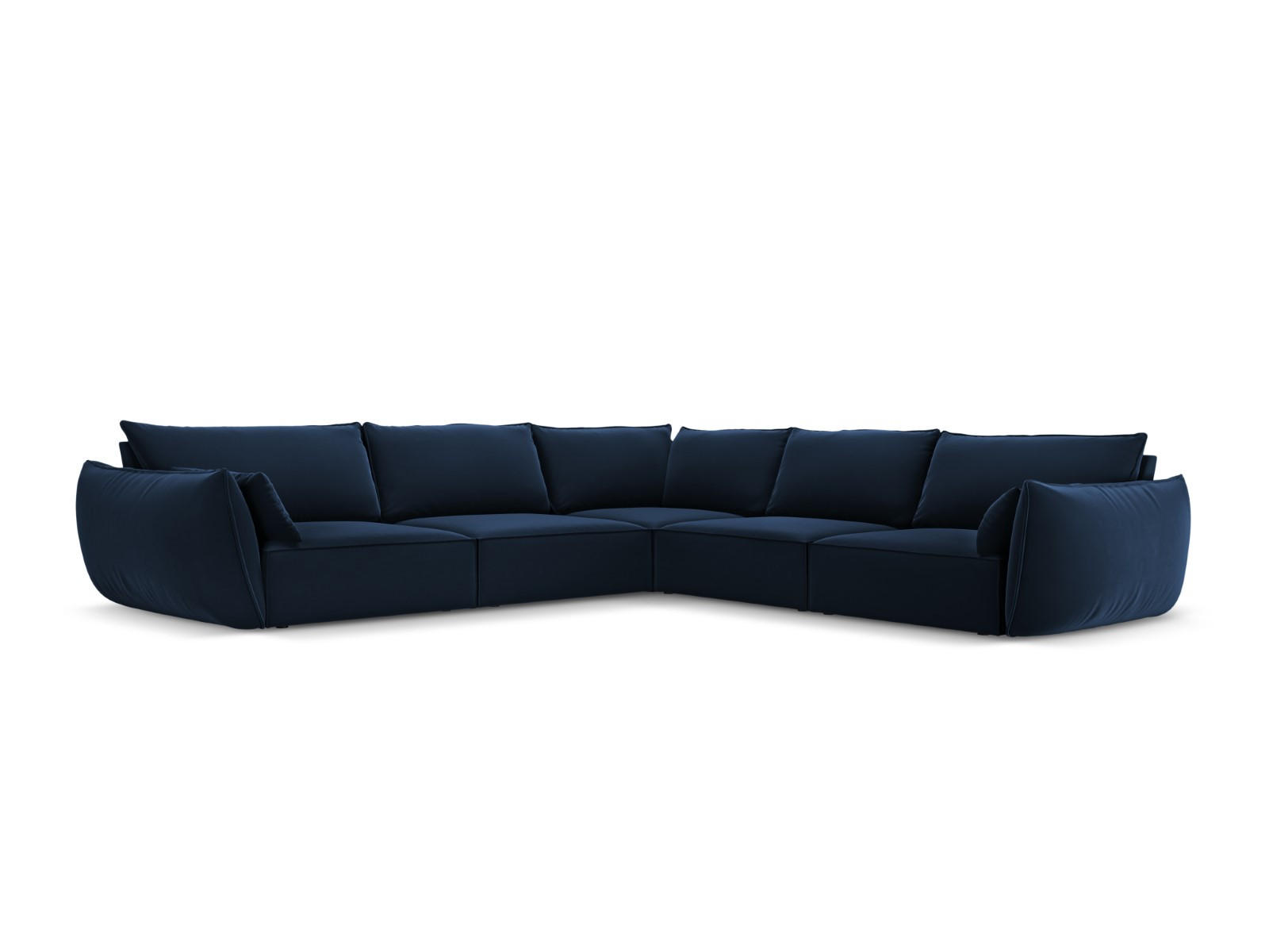 WENDBARES-ECKSOFA Kaelle aus Samt königsblau 7 Sitzplätze - Blau, Textil (286/286cm) - Micadoni