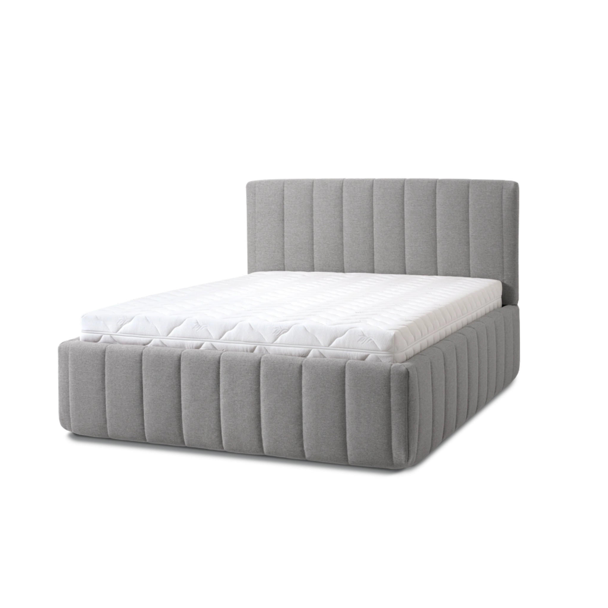 POLSTERBETT Calma Grande 160x200 in Siena Gray - Grau, Holz (160/200cm) - Letti Moderni