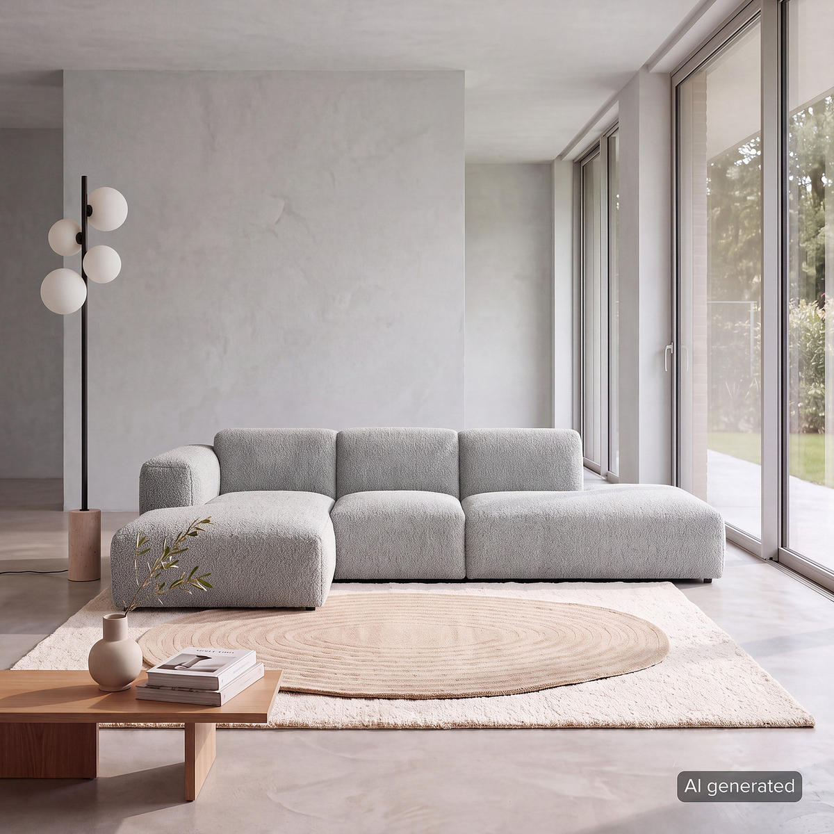 ECKSOFA mit Chaiselongue - Schwarz/Grau, Kunststoff/Textil (290/173cm) - home24