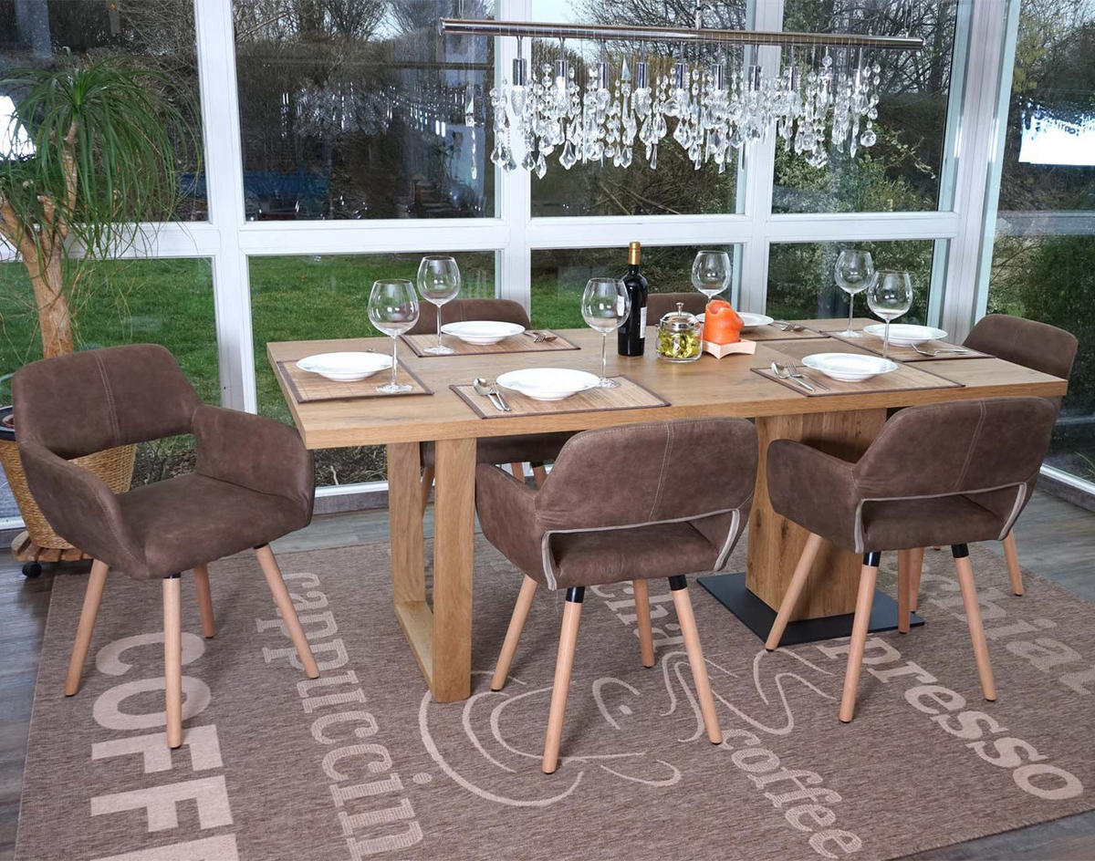 ESSZIMMERSTUHL Kastanienbraun 6er-Set - Rotbraun, Holz (56/78/57cm) - MCW