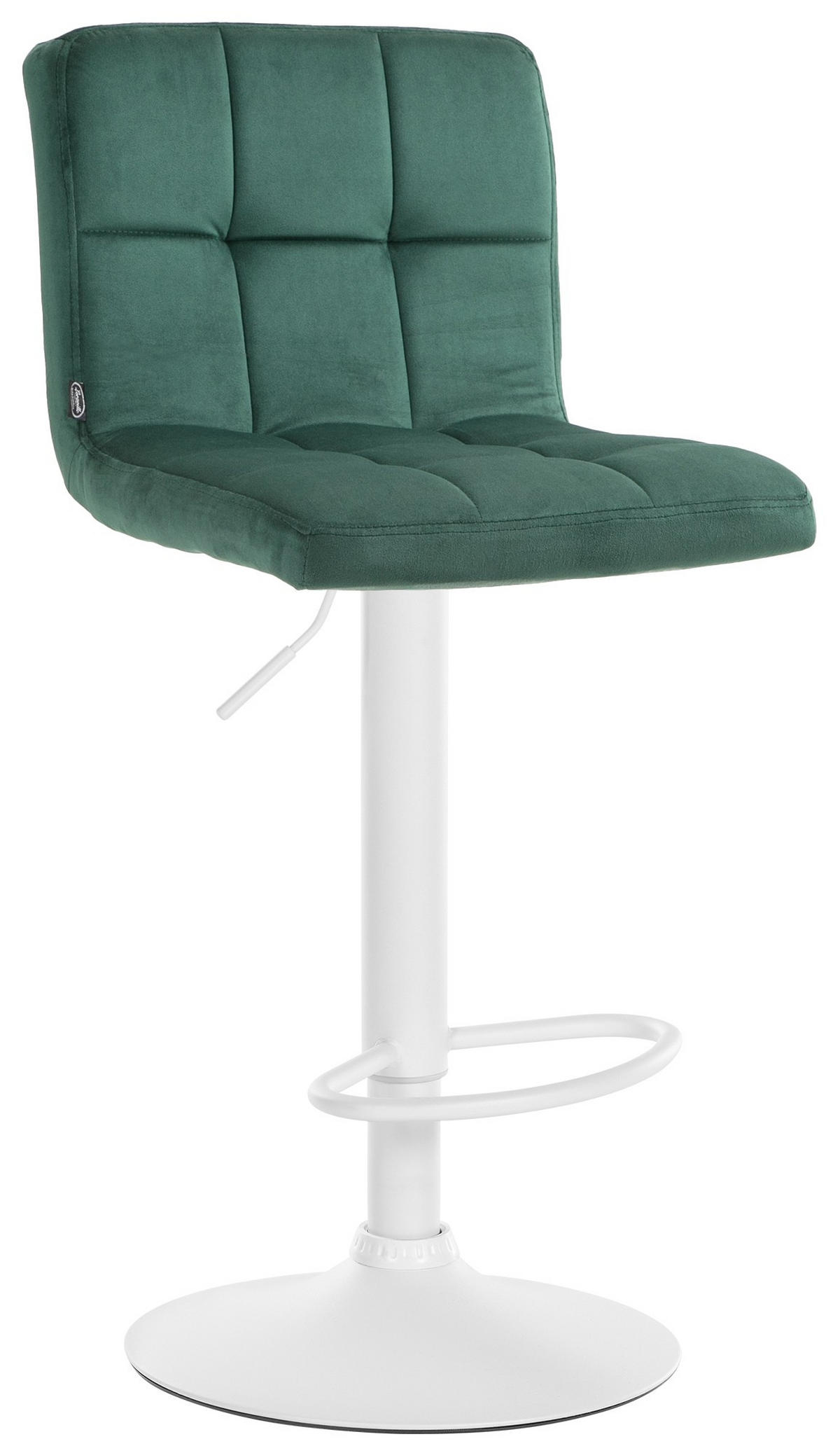 BARHOCKER Samt grün - Weiß/Grün, Textil/Metall (46/94/47cm) - CLP