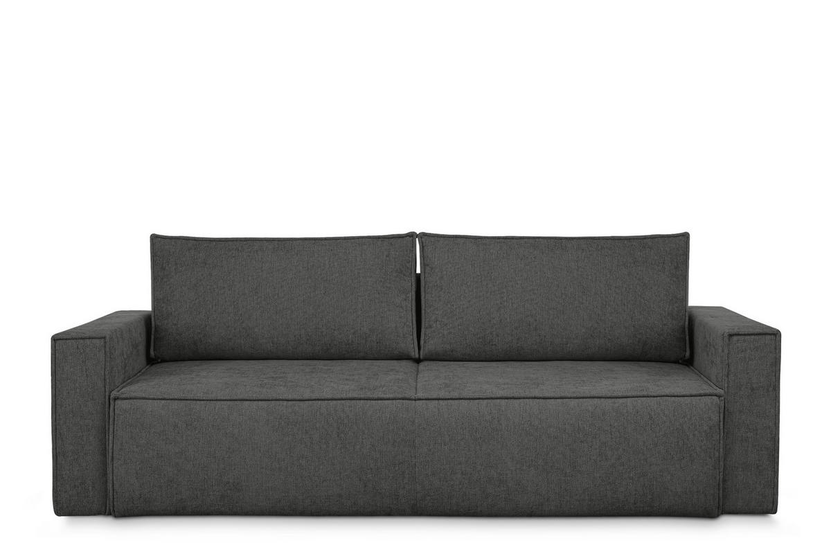3-SITZER-SOFA NAPI II mit Schlaffunktion, silber - Silberfarben, Textil (228/89/101cm) - KONSIMO®