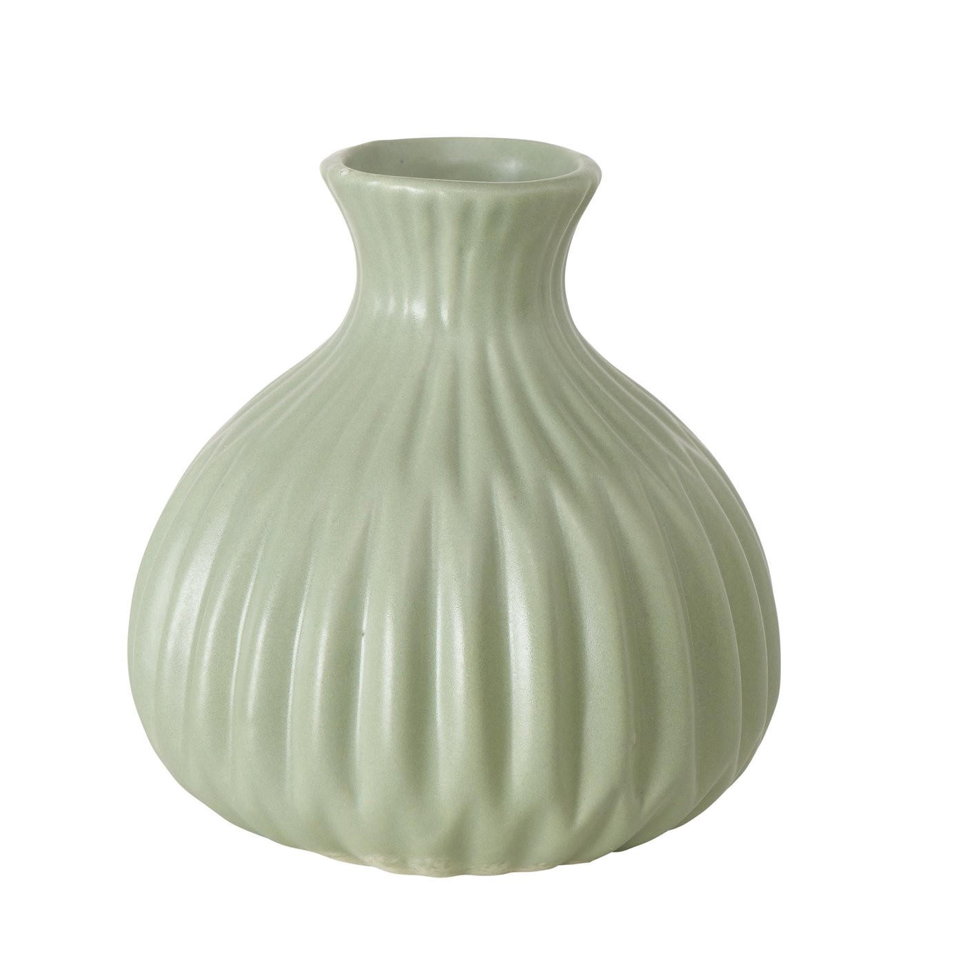 VASE Esko grün gestreift - Grün, Keramik (12cm) - Boltze Home