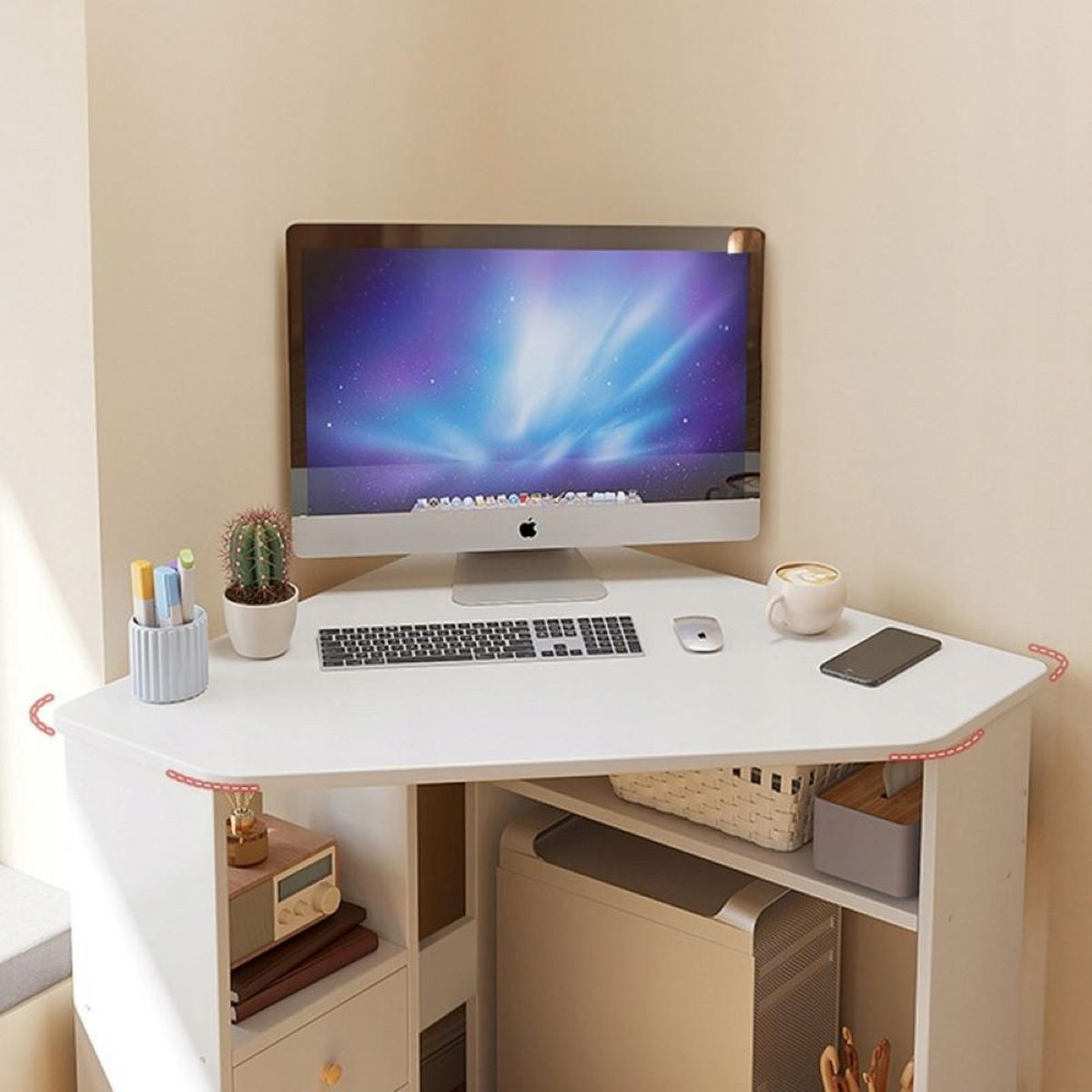 COMPUTERTISCH, weiß 80/75/80cm - Weiß, Holzwerkstoff (75/80/80cm) - MUVU