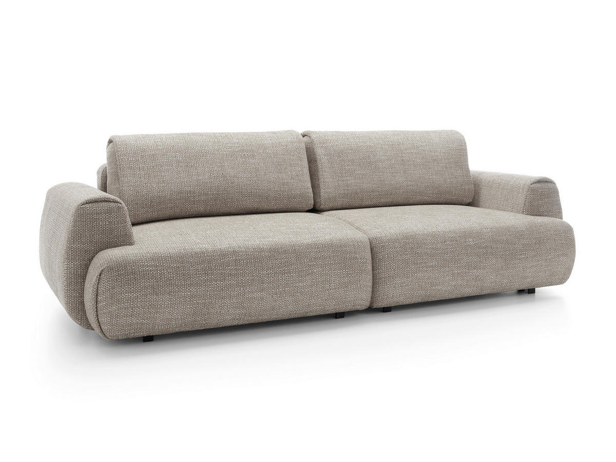 BETTSOFA ZEST Grau Chenille-Stoff mit Schlaffunktion - Grau, Textil (106/81/260cm) - MASSENO