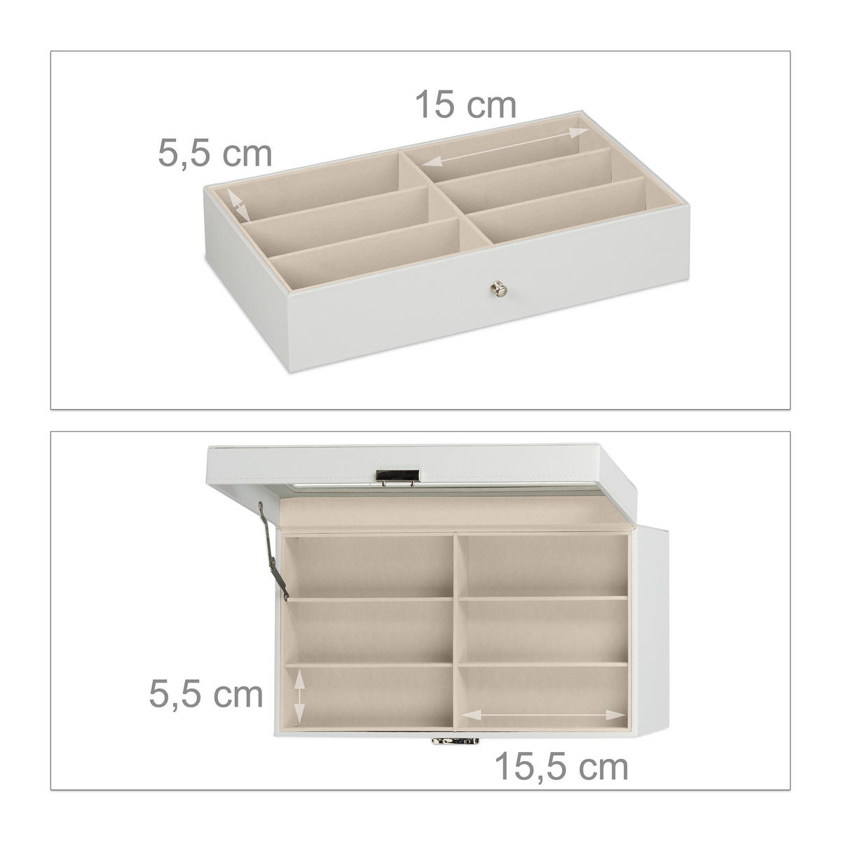 BRILLENBOX - Multicolor, Glas/Holzwerkstoff (33.5/22.5/19cm) - Relaxdays