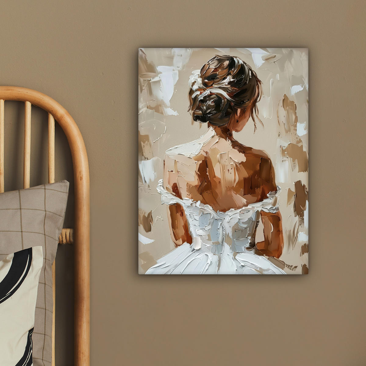 LEINWANDBILD - Frau - Farbe - Abstrakt - Beige - Modern - 30x40 - Bilder - Sandfarben, Textil (30/40cm) - MuchoWow