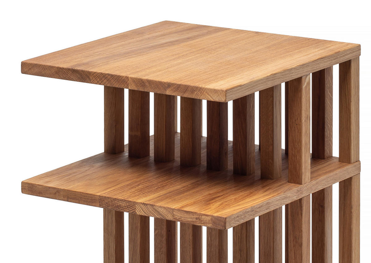 NACHTTISCH Celine, Eiche, 37,5/37,5/65 cm - Beige, Holz (37.5/65/37.5cm) - WOODEK