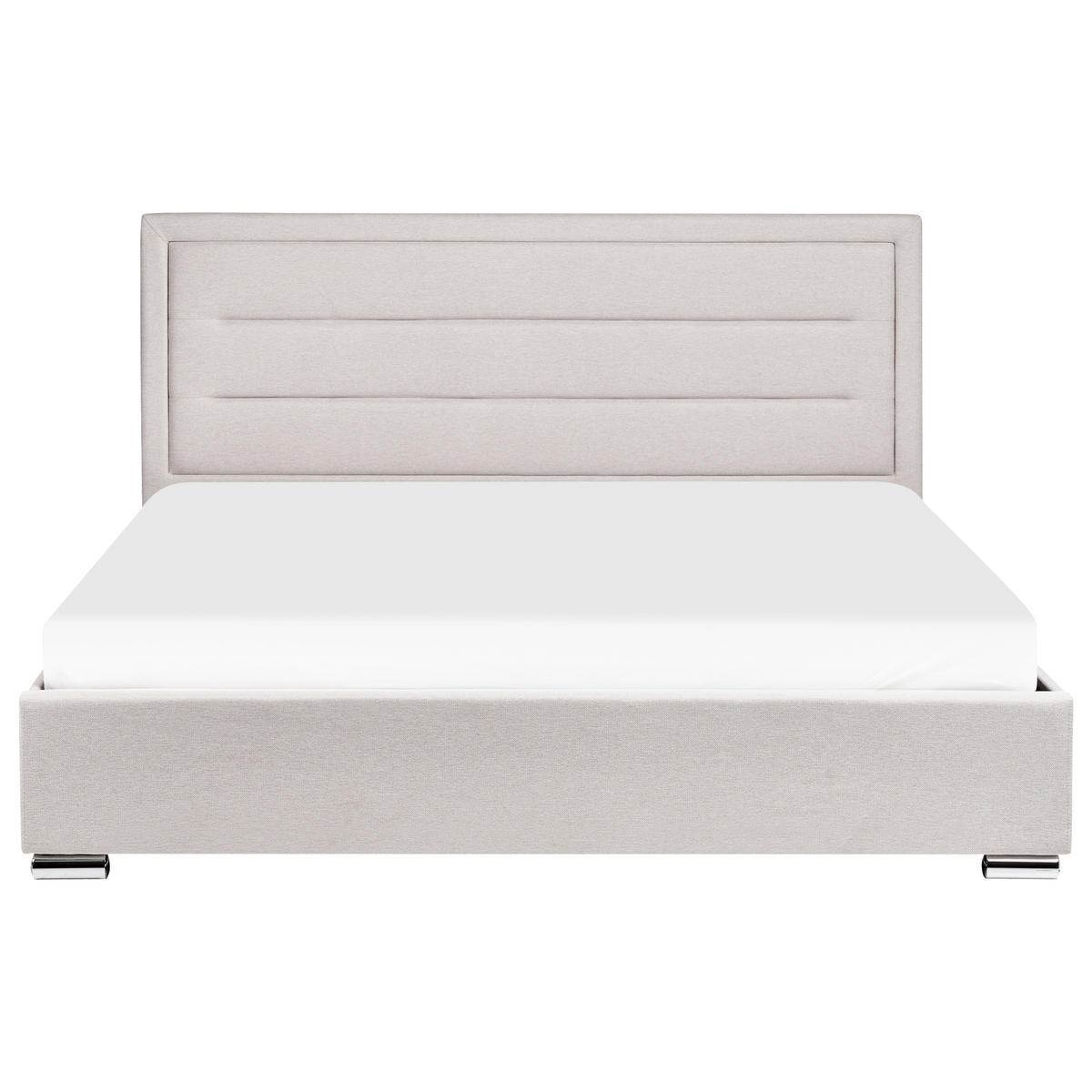 BETT mit Stauraum 180/200 cm Hellbeige Rouen - Beige, Textil (180/200cm) - Beliani