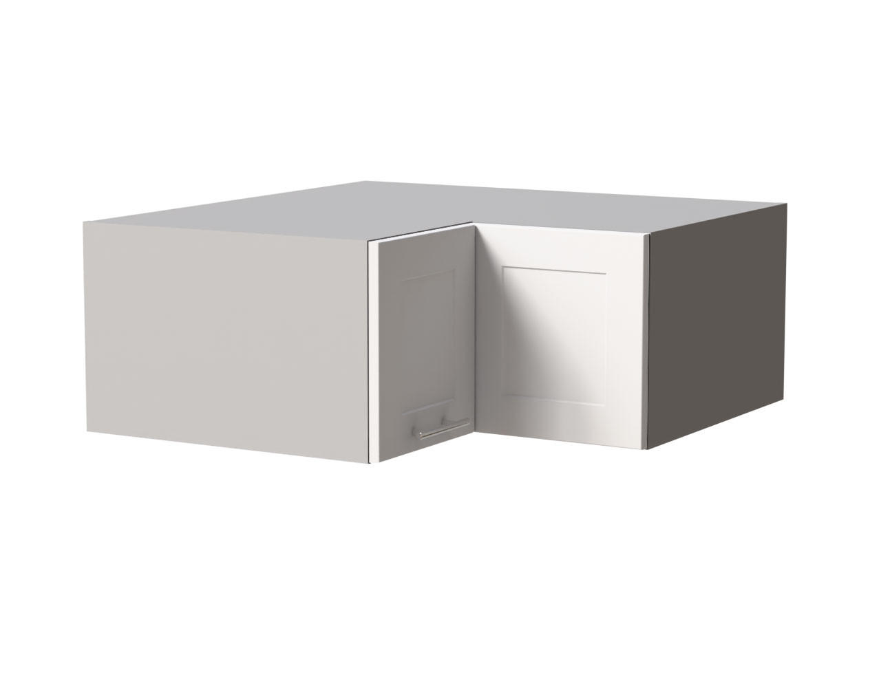 ECKAUFSATZSCHRANK Oslo W14/90/36 Grau / Weiß Matt 90 / 90 / 36cm - Weiß/Grau, Holz/Holzwerkstoff (90/36/90cm) - Feldmann-Wohnen