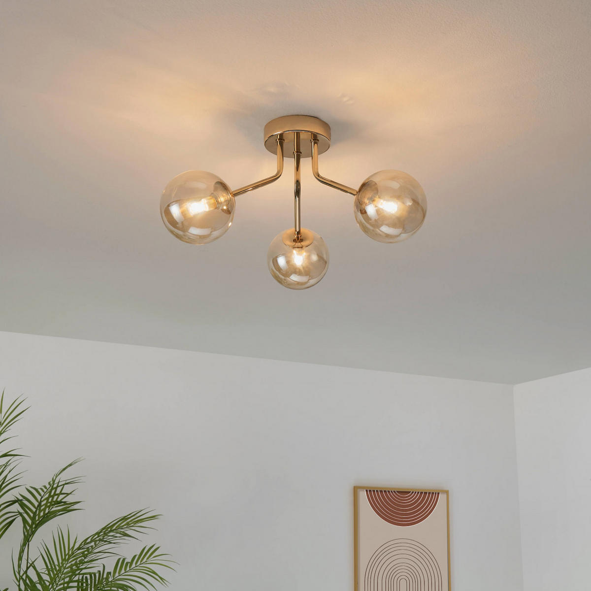 DECKENLEUCHTE Ottavia, Roségold, 20cm - Roségold, Glas (20/40/20cm) - KOSILUM