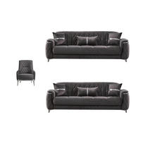 SITZGARNITUR Pasadena, Grau Stellvariante 2+2+1 - Grau, Holzwerkstoff/Kunststoff (177/90/98cm)