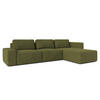 ECKSOFA L Form Arkleton Grün 360/180/93 cm Rechts mit Schlaffunktion - Schwarz/Olivgrün, Kunststoff/Textil (360/180cm) - AX Living