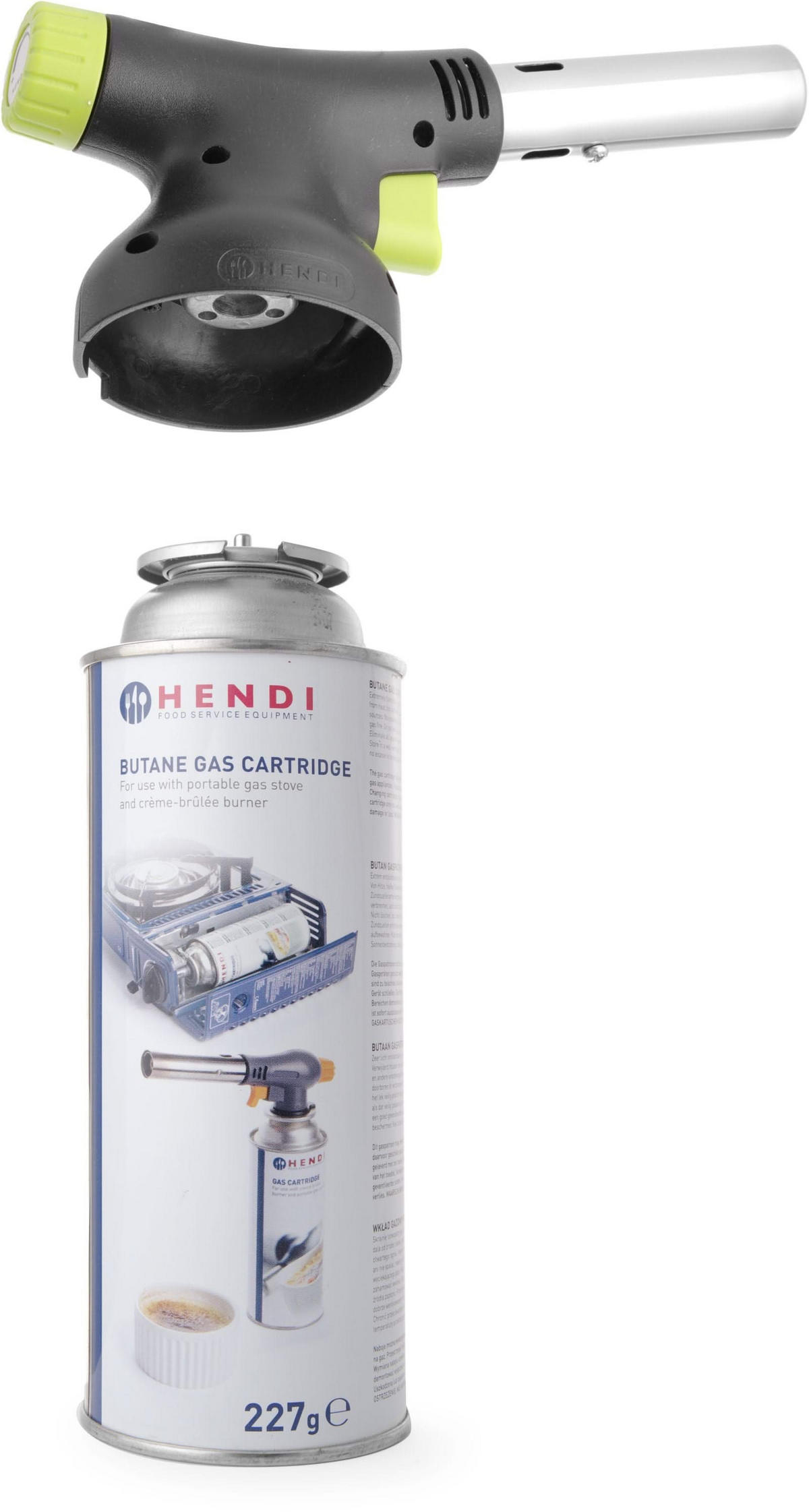 CREME BRULEE BRENNER / Kochbrenner - mit Gaskartusche - Jet - Schwarz, Kunststoff (2/26/7cm) - Hendi