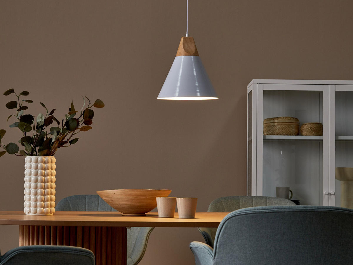 HÄNGELEUCHTE Albano 25/25/132 cm - Weiß, Metall (25/25/132cm) - Beliani