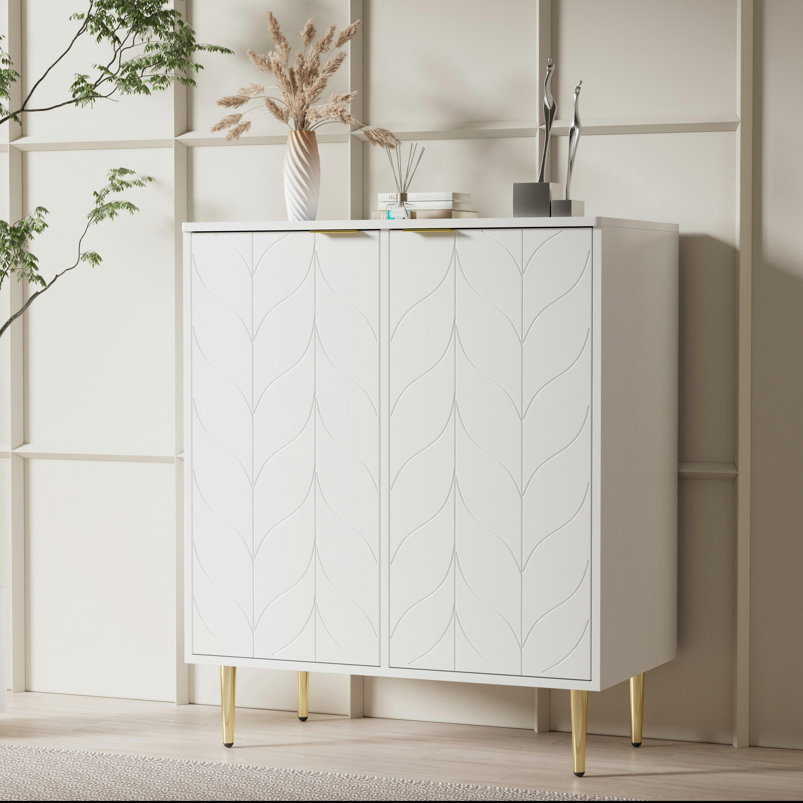 SIDEBOARD Weiß 75/40/90CM - Weiß, Holzwerkstoff (40/90/75cm) - Urban Meuble