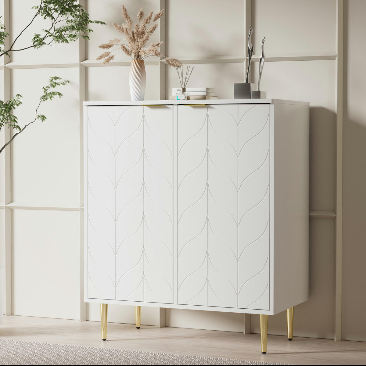 SIDEBOARD Weiß 75/40/90CM - Weiß, Holzwerkstoff (40/90/75cm) - Urban Meuble