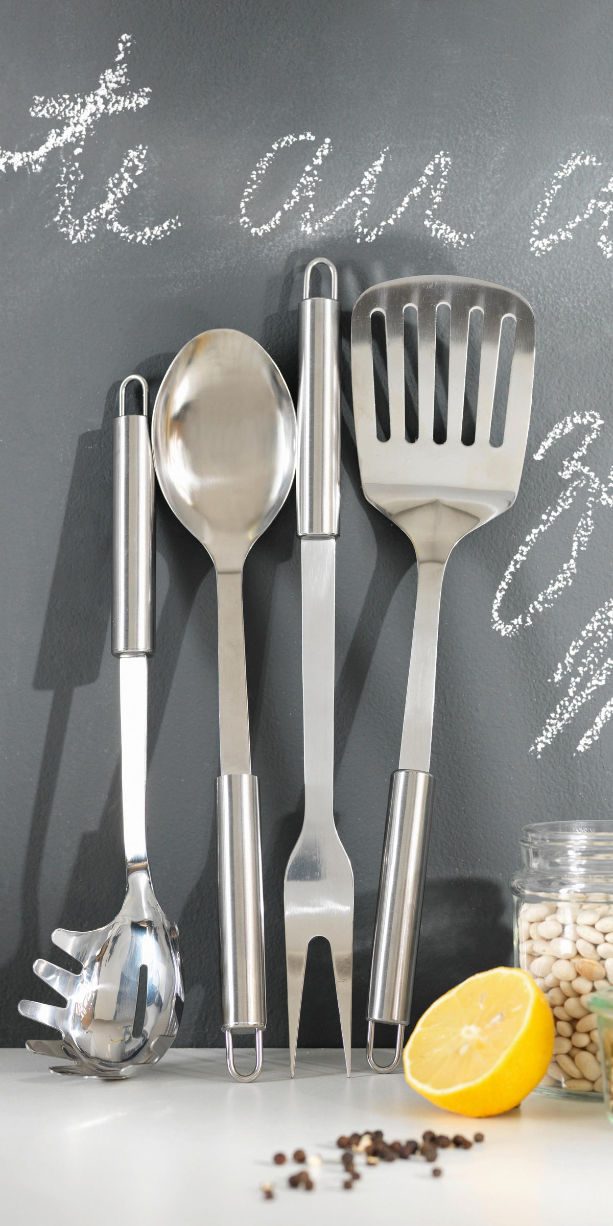 SPAGHETTILÖFFEL Dani aus Edelstahl - Edelstahlfarben, Metall (1cm) - Modern Living