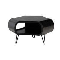 COUCHTISCH Schwarz Massivholz Mango mit Stauraum 60x60x35 cm Haarnadelbeine - Schwarz, Holz/Metall (60/60/35cm) - KADIMA DESIGN