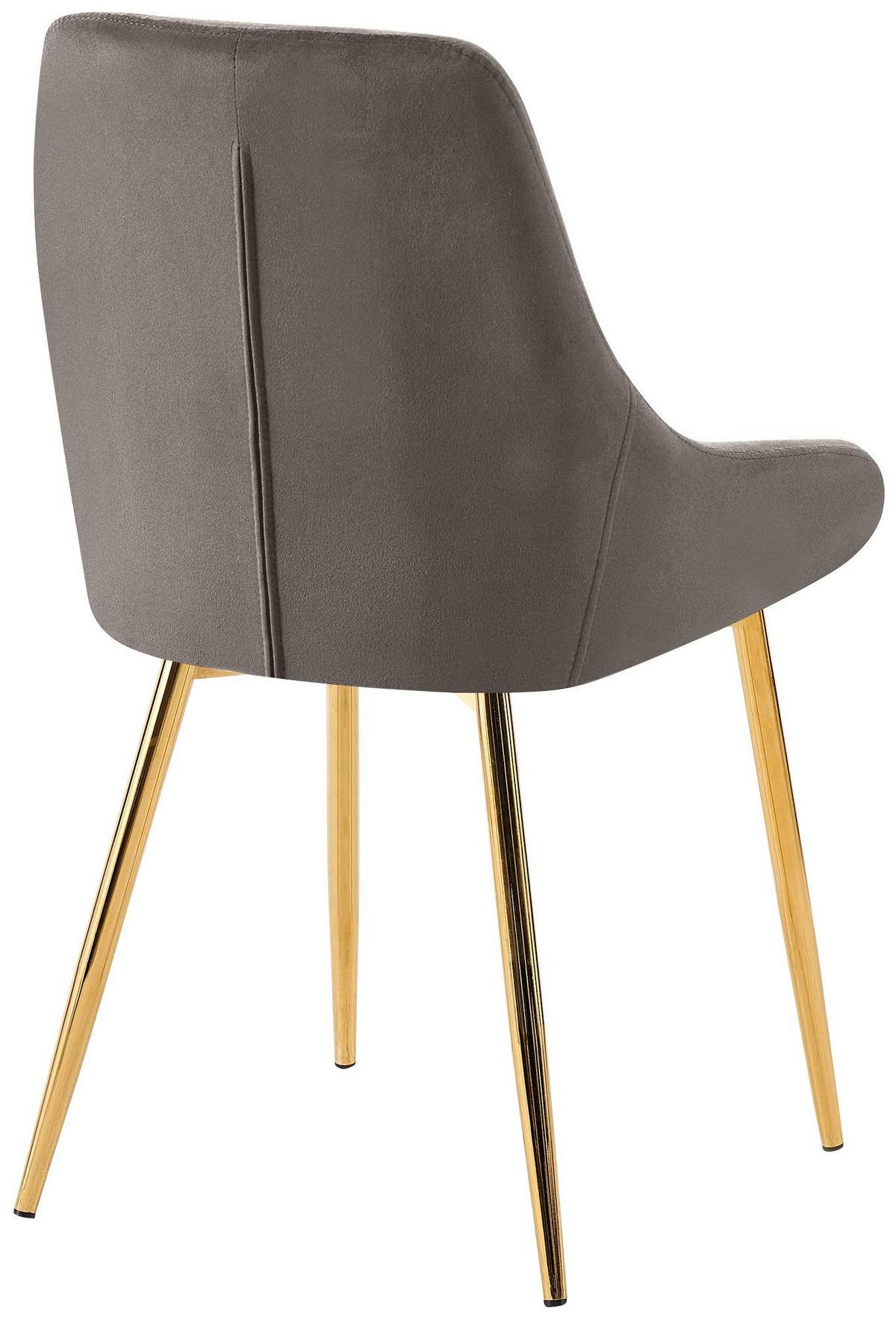 STUHL Samt Anthrazit - Anthrazit/Goldfarben, Textil (50/86/53cm) - CLP