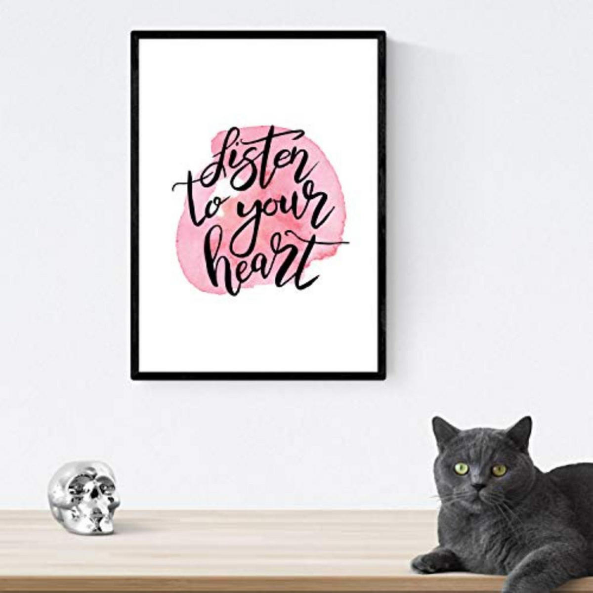 POSTER Set mit 4 glücklich und bunt ‚Magic‘ A3 Schwarzer Rahmen - Schwarz, Papier (29.7/3cm) - Nacnic