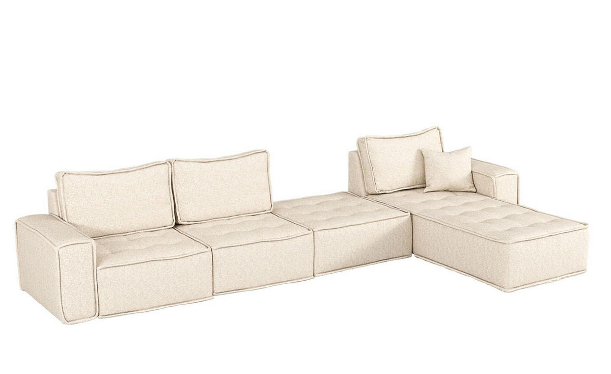 ECKSOFA Sande In Alpine - Hellgrün, Holzwerkstoff/Textil (292/192cm) - Fun Möbel