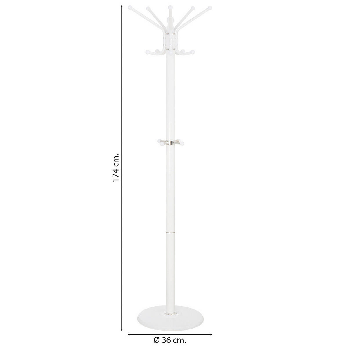 GARDEROBE aus metall - Weiß, Metall (36/174/36cm) - Wanderlust