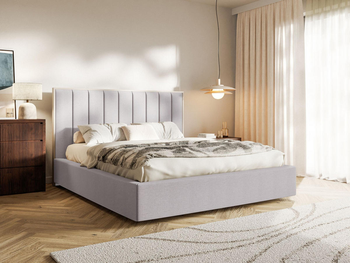 POLSTERBETT Togents Grau mit Chenillebezug, 140x200 cm - Grau, Textil (140/200cm) - Selsey