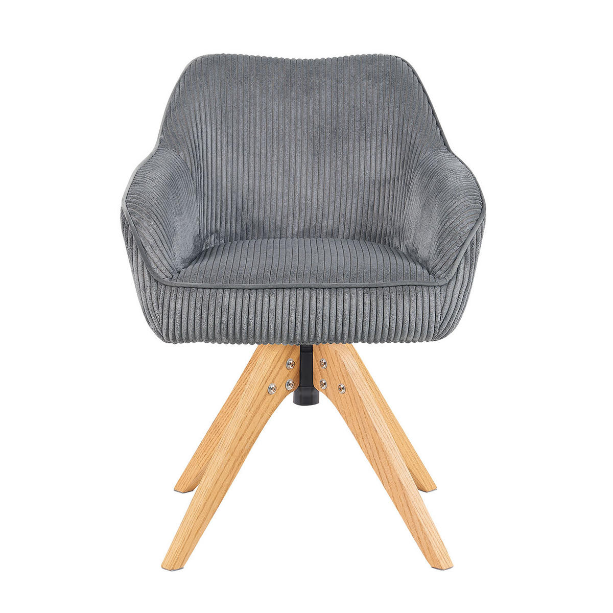 ARMLEHNSTUHL Mika-Finn 2er-Set - Honigeiche/Grau, Eichenholz/Holz (60/82/61cm) - DUBI Möbel