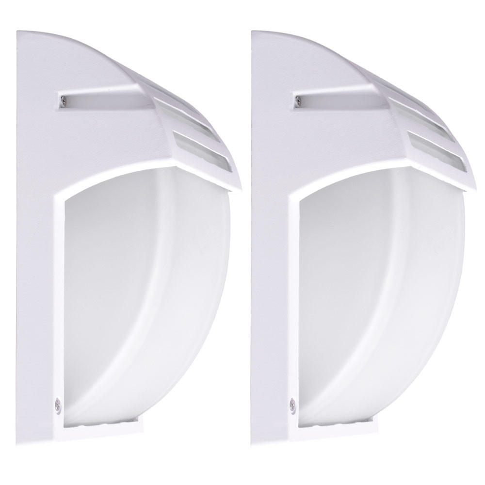 AUSSEN-WANDLEUCHTE Weiß 2er Set Design - Weiß, Glas (18/24.5/9.3cm)