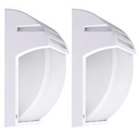 AUSSEN-WANDLEUCHTE Weiß 2er Set Design - Weiß, Glas (18/24.5/9.3cm)