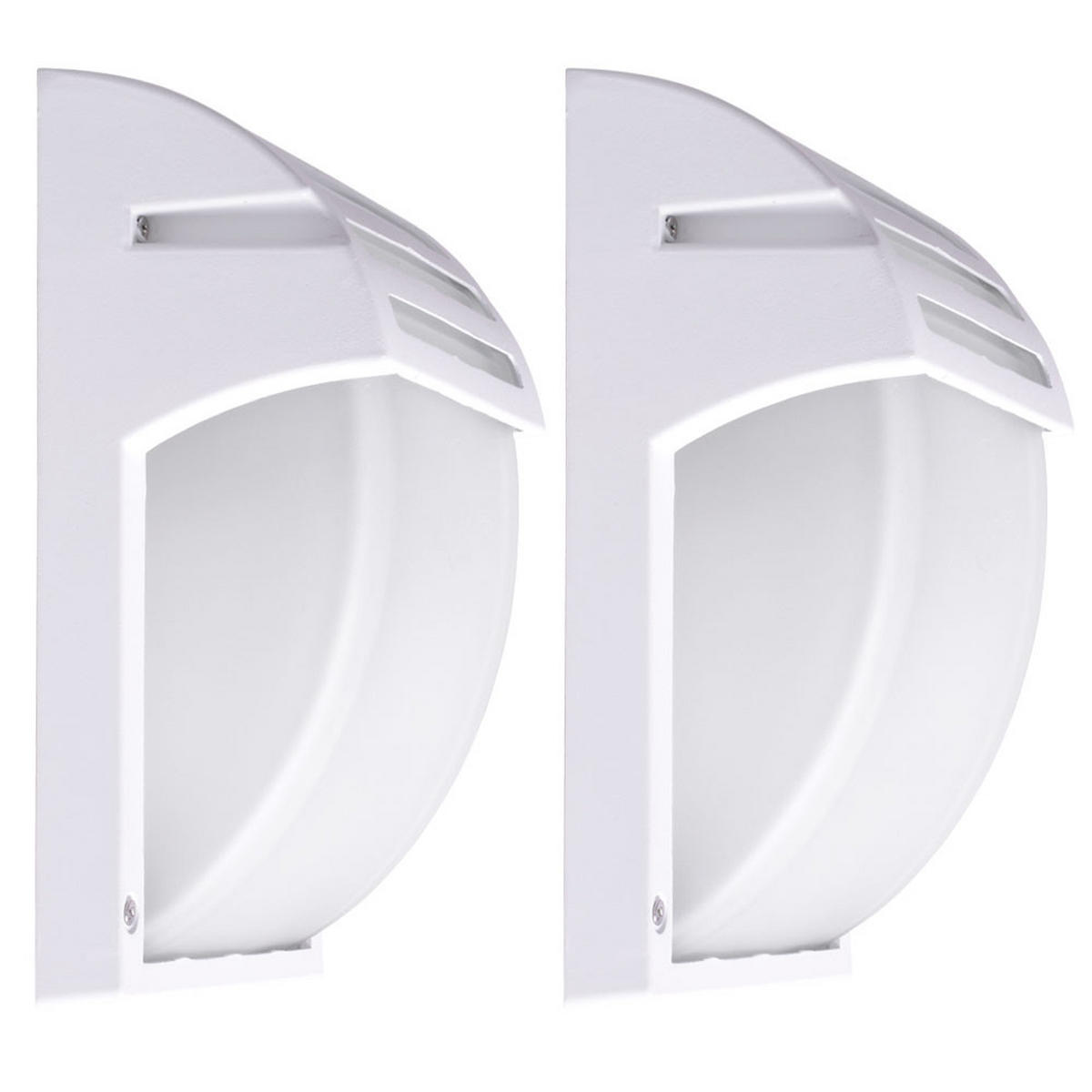 AUSSEN-WANDLEUCHTE Weiß 2er Set Design - Weiß, Glas (18/24.5/9.3cm)