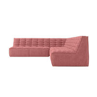 ROHOVÁ SEDAČKA modulární ve tvaru L, plyšová tkanina Pop, Růžová, Pravá strana, LAZY L - růžová, dřevo (333/253cm) - Kaiser Möbel