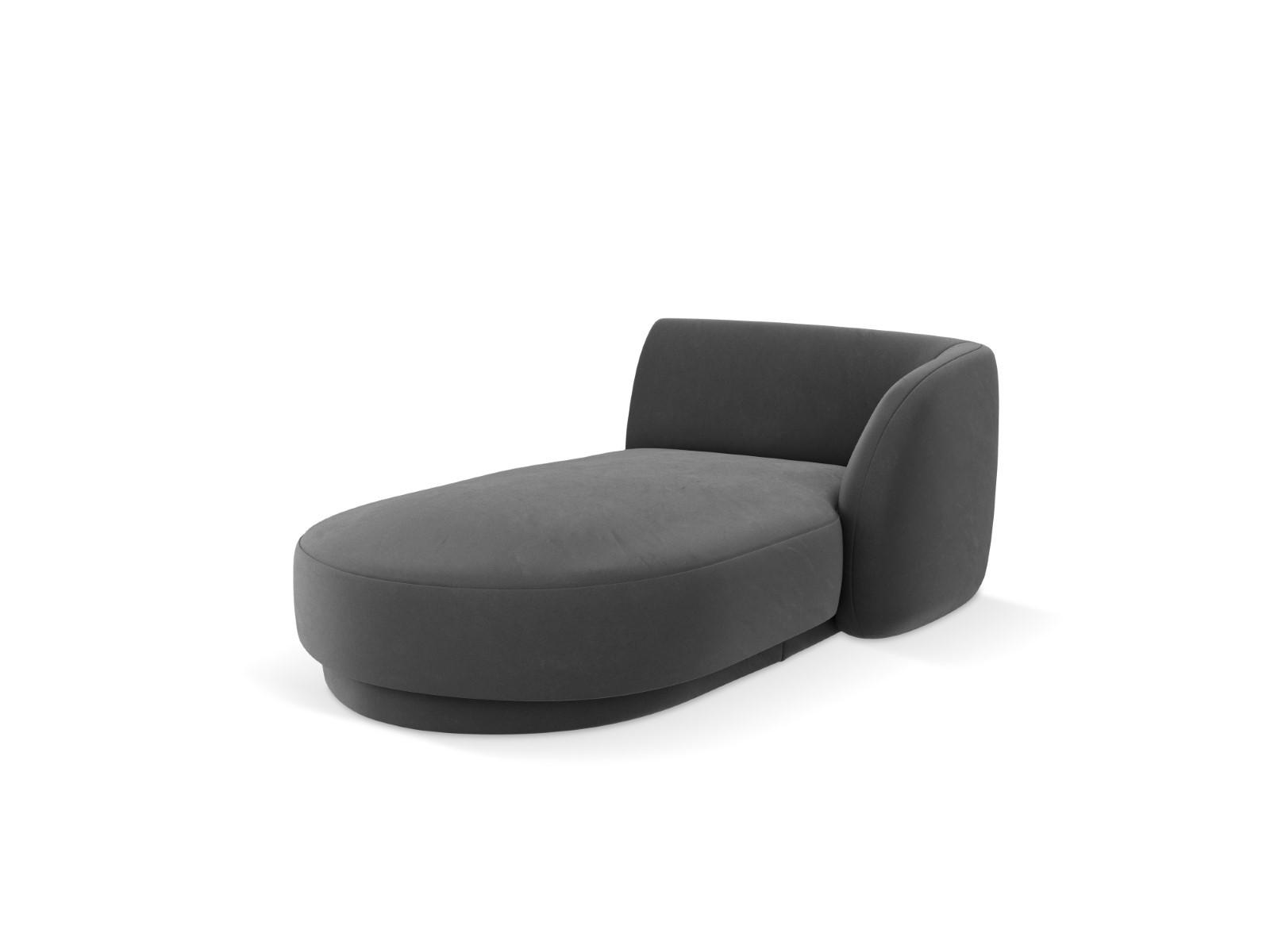 CHAISELONGUE rechts Miley aus Samt grau - Grau, Textil (90/70/156cm) - Micadoni
