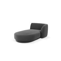 CHAISELONGUE rechts Miley aus Samt grau - Grau, Textil (90/70/156cm) - Micadoni