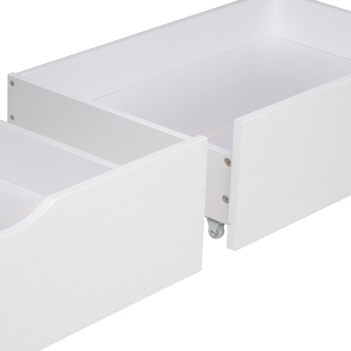 BETTSCHUBKASTEN 2er Set Weiß 82/53,3 cm - Weiß, Holz - Homestyle4u