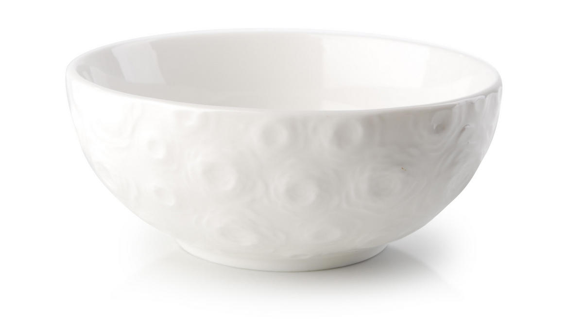 SCHALE Rose2 Weiß 12/12/5 cm Keramik - Weiß, Keramik (12cm) - Mondex