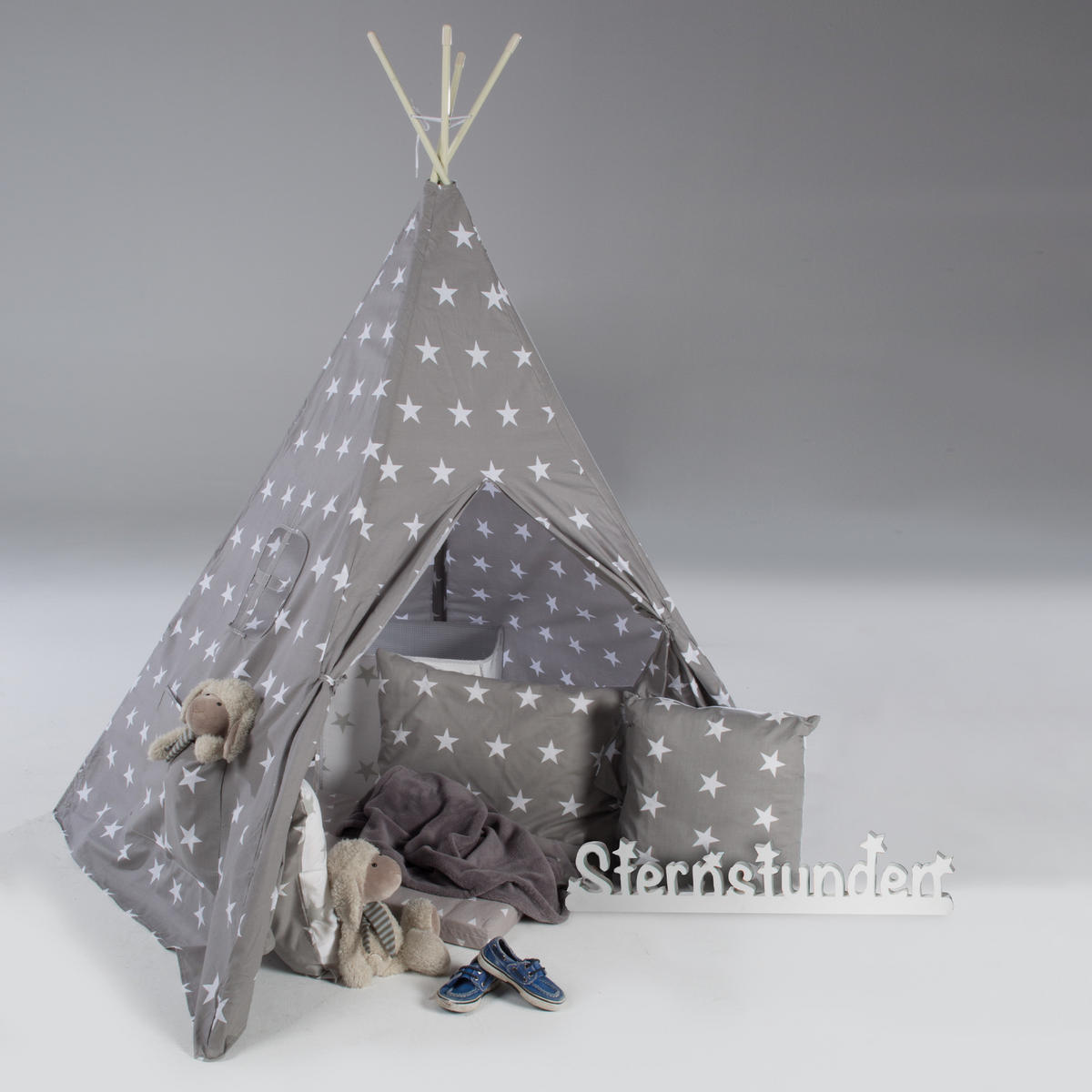 SPIELZELT 'Sterne' - Grau, Textil (115/156/115cm) - Roba